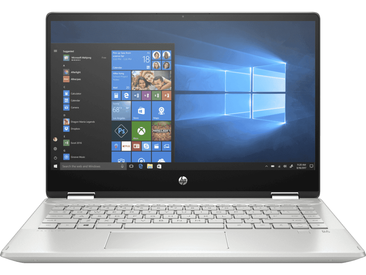 Notebook 14 Zoll Deutsche QWERTZ-Tastatur Für HP Pavilion X360 - Silber Mit Praktischer Hinterbeleuchtung Convertible Laptop 2 In 1