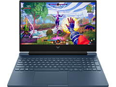 HP Victus 39.6 cm (15.6) Gaming Laptop 15-fa2203TX, Blue - 39.6 cm (15.6) - Performance blue, chrome logo (CF1J3PA)