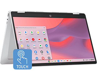 HP Chromebook x360 35.6 cm (14) Laptop 14b-cd0011TU, Silver - 35.6 cm (14) - Glacier silver (A95C2PA)
