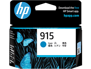 HP 915 Cyan Original Ink Cartridge (3YM15AA) - Center facing