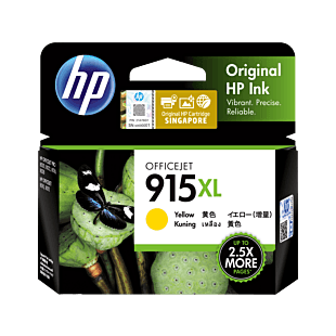 HP 915XL High Yield Yellow Original Ink Cartridge (3YM21AA) - Center facing