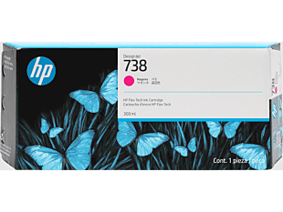 HP 738 300-ml Magenta DesignJet Ink Cartridge (676M7A) - Center facing