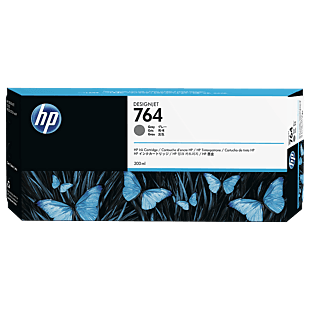 HP 764B 300-ml Gray DesignJet Ink Cartridge (3WX42A) - Center facing