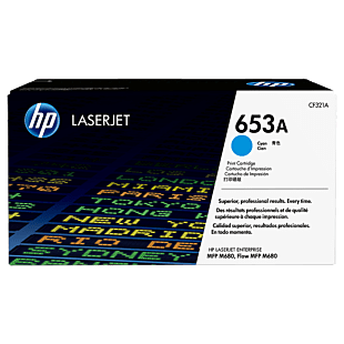 HP 653A Cyan Original LaserJet Toner Cartridge (CF321A) - Center facing