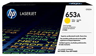HP 653A Yellow Original LaserJet Toner Cartridge (CF322A) - Center facing