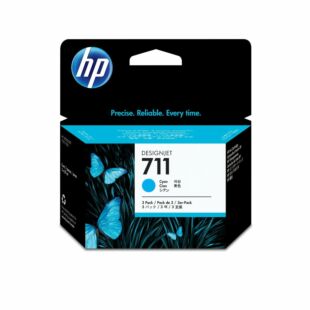 HP 711 3-pack 29-ml Cyan DesignJet Ink Cartridges (CZ134A) - Center facing