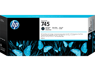 HP 745 300-ml DesignJet Matte Black Ink Cartridge (F9K05A) - Center facing