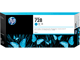 HP 728 300-ml Cyan DesignJet Ink Cartridge (F9K17A) - Center facing