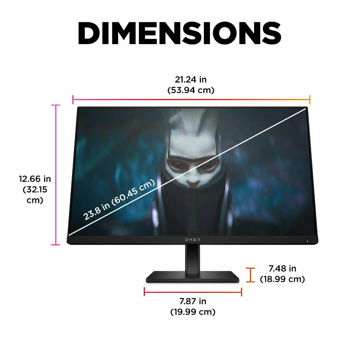 HP OMEN 60.5 cm (23.8) FHD 165Hz Gaming Monitor - OMEN 24 - 23.8 (780F0AA)
