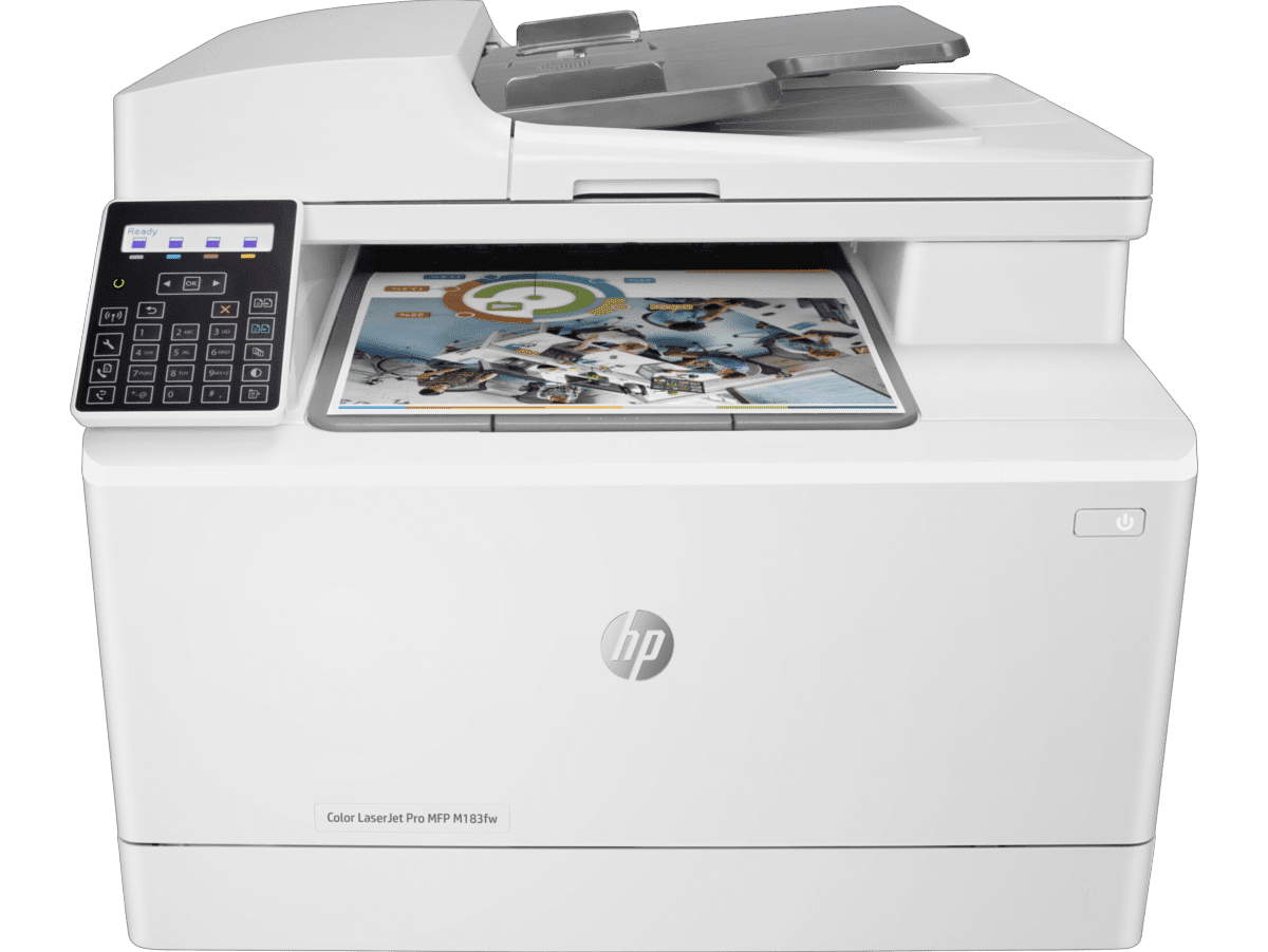 HP Color LaserJet Pro MFP M183fw Printer (7KW56A) - Center facing