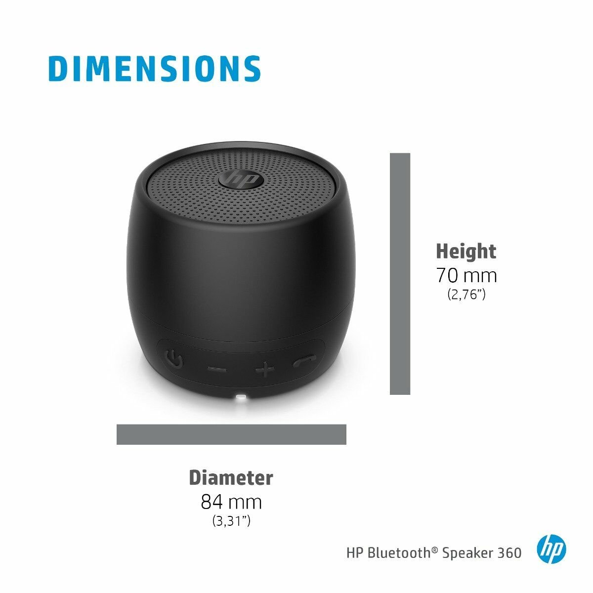 HP Silver Bluetooth Speaker 360 (2D801AA)