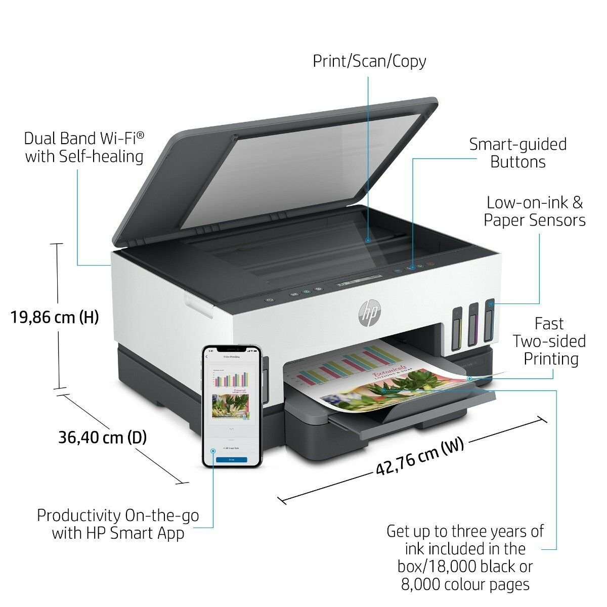 HP Smart Tank 720 Wi Fi All-in-One Printer (6UU46A)