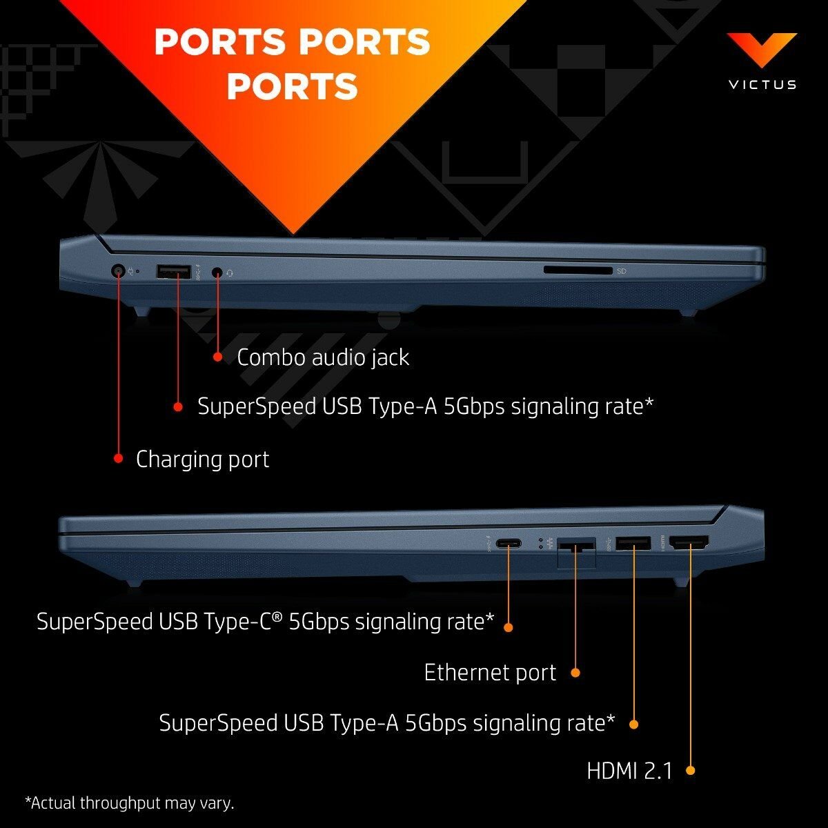 HP Victus Gaming Laptop 39.62 cm 15-fa1060TX - 15.6 - Performance blue, chrome logo (81H47PA)