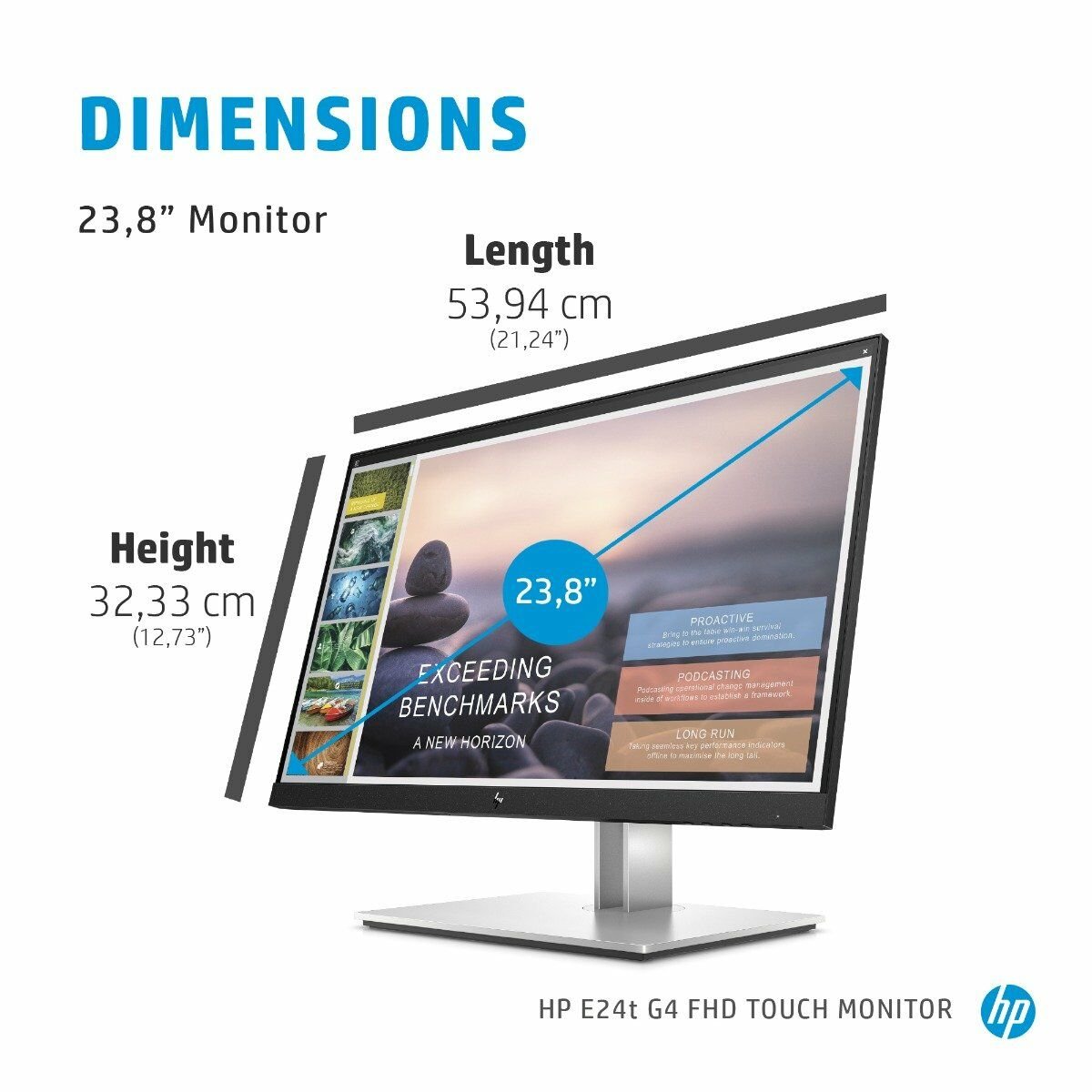 HP E24t G4 FHD Touch Monitor - 60.5 cm (23.8) (9VH85AA)