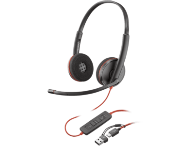 Poly Blackwire 3220 Stereo USB-C Headset +USB-C/A Adapter (8X228AA