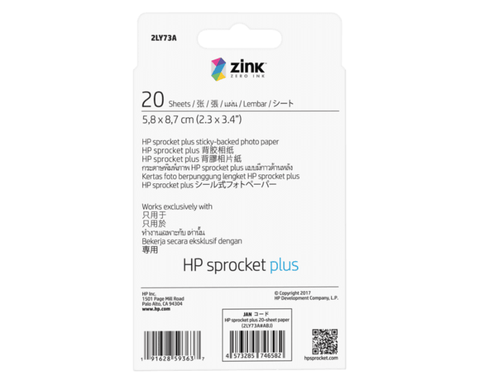 hp sprocket paper 2.3 x 3.4