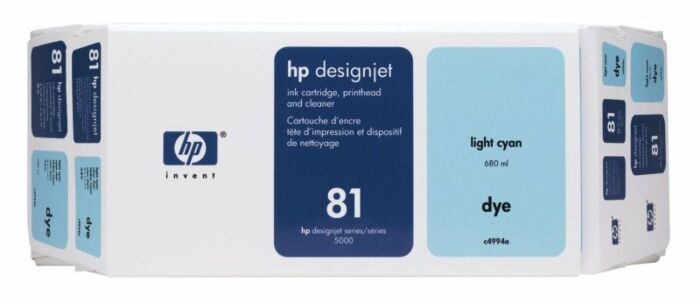 HP 81 Value Pack 680-ml Light Cyan DesignJet Dye Ink Cartridge and Printhead