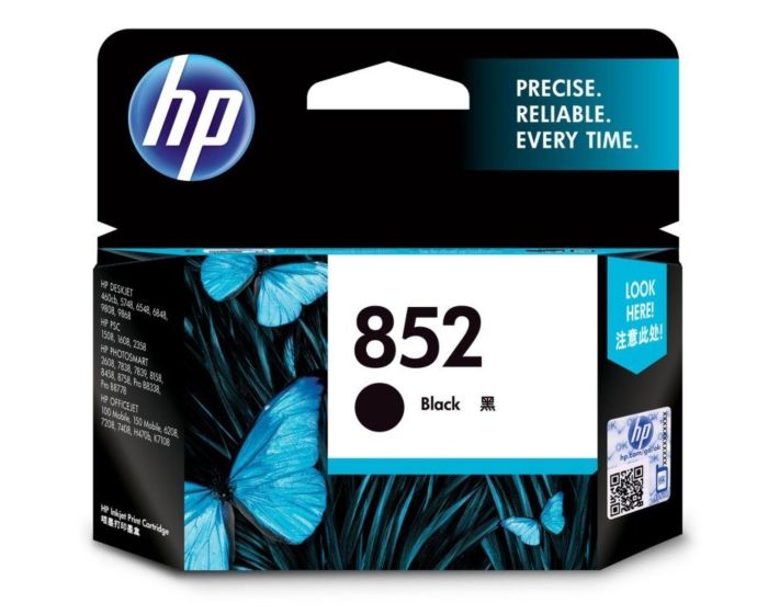 HP 852 Black Original Ink Cartridge (C8765ZZ) - Center facing