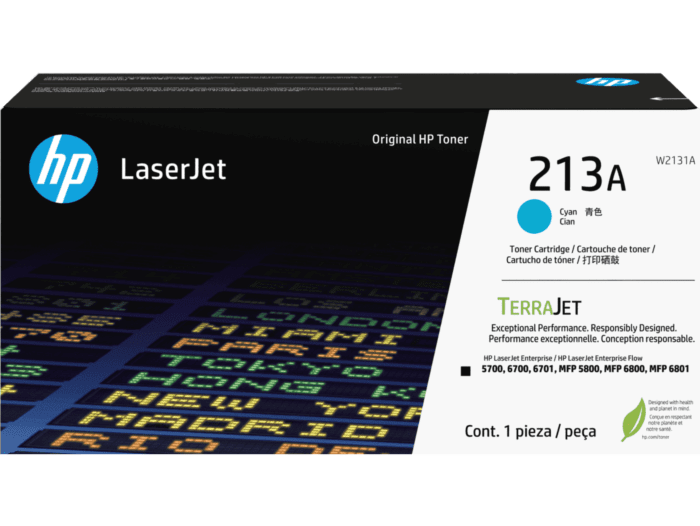 HP 213A Cyan Original LaserJet Toner Cartridge (W2131A)