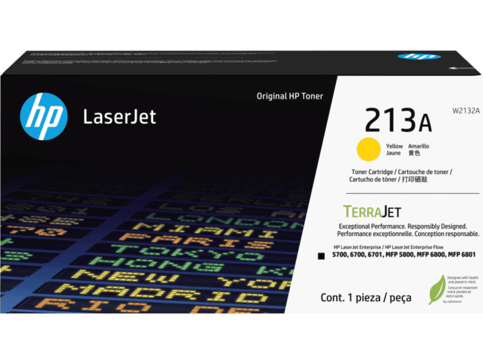 HP 213A Yellow Original LaserJet Toner Cartridge (W2132A)