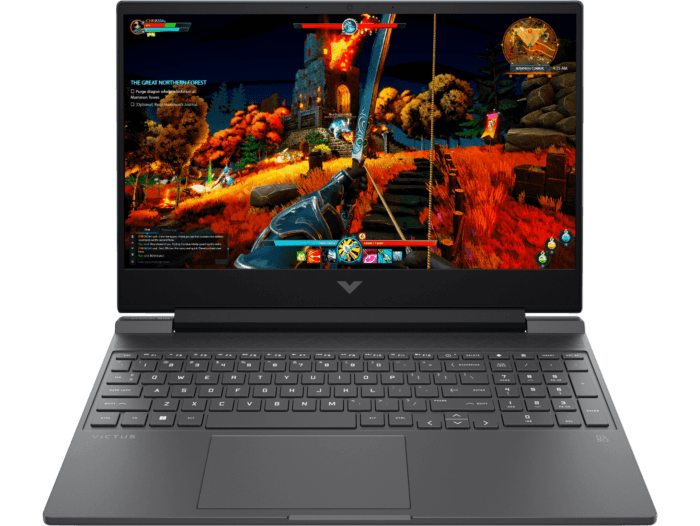 HP Victus Gaming Laptop 39.62 cm 15-fb0108AX - 39.62 cm (15.6) - Mica silver, black chrome logo (7K8N1PA)