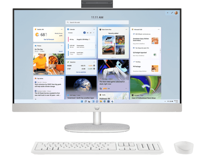 HP 27 inch All-in-One 27-cr0406in PC - 68.58 cm (27) - Shell white (C1NU4PA) - Left facing