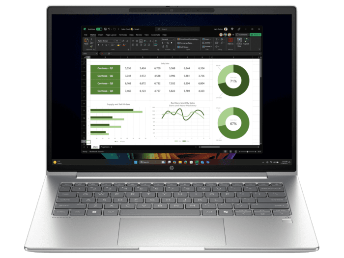 HP ProBook 4 G1q 35.6 cm (14) Notebook Next Gen AI PC, Silver - 35.6 cm (14) - Pike silver (C22NHAT)